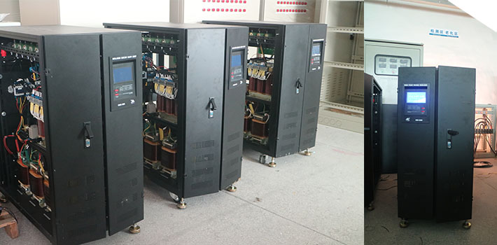 5臺60KVA無觸點穩(wěn)壓器組裝完畢，準備出貨